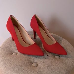 Red Suede Jessica Simpson High Heels 👠
